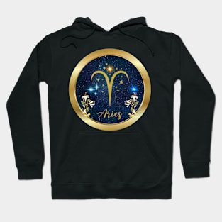 Aires Star Zodiac Golden Astrology Sign Hoodie